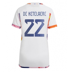 Strój piłkarski Belgia Charles De Ketelaere #22 Koszulka Wyjazdowej damskie MŚ 2022 Krótki Rękaw