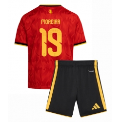 Strój piłkarski Belgia Diego Moreira #19 Koszulka Podstawowej dziecięce MŚ 2026 Krótki Rękaw (+ Krótkie spodenki)