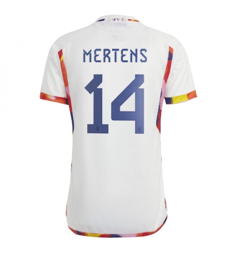 Strój piłkarski Belgia Dries Mertens #14 Koszulka Wyjazdowej MŚ 2022 Krótki Rękaw