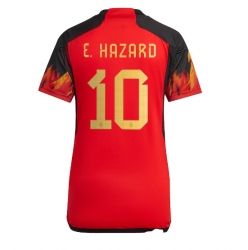 Strój piłkarski Belgia Eden Hazard #10 Koszulka Podstawowej damskie MŚ 2022 Krótki Rękaw