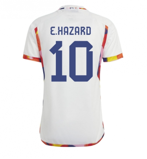 Strój piłkarski Belgia Eden Hazard #10 Koszulka Wyjazdowej MŚ 2022 Krótki Rękaw