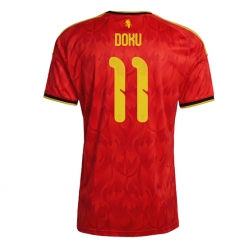 Strój piłkarski Belgia Jeremy Doku #11 Koszulka Podstawowej MŚ 2026 Krótki Rękaw