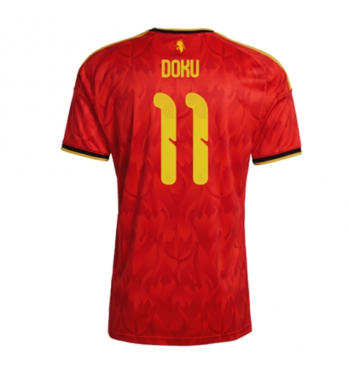 Strój piłkarski Belgia Jeremy Doku #11 Koszulka Podstawowej MŚ 2026 Krótki Rękaw Strój piłkarski Belgia Jeremy Doku #11 Koszulka Podstawowej MŚ 2026 Krótki Rękaw