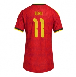Strój piłkarski Belgia Jeremy Doku #11 Koszulka Podstawowej damskie MŚ 2026 Krótki Rękaw