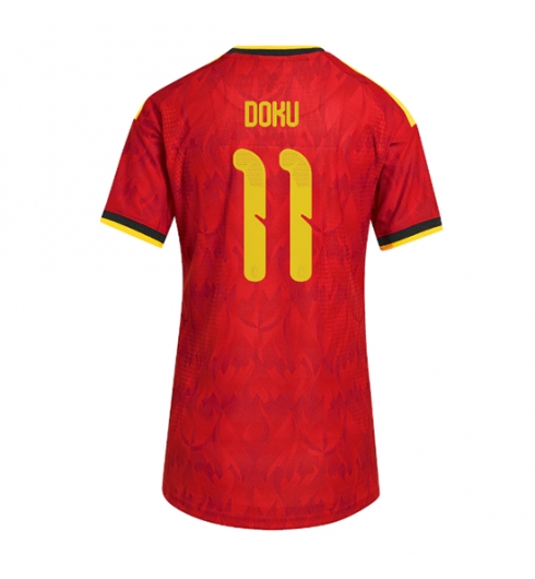 Strój piłkarski Belgia Jeremy Doku #11 Koszulka Podstawowej damskie MŚ 2026 Krótki Rękaw Strój piłkarski Belgia Jeremy Doku #11 Koszulka Podstawowej damskie MŚ 2026 Krótki Rękaw