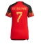 Strój piłkarski Belgia Kevin De Bruyne #7 Koszulka Podstawowej damskie MŚ 2022 Krótki Rękaw