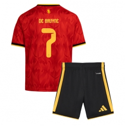 Strój piłkarski Belgia Kevin De Bruyne #7 Koszulka Podstawowej dziecięce MŚ 2026 Krótki Rękaw (+ Krótkie spodenki)
