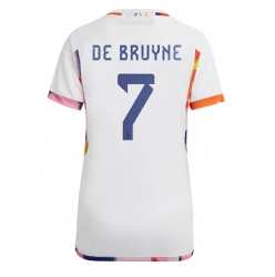 Strój piłkarski Belgia Kevin De Bruyne #7 Koszulka Wyjazdowej damskie MŚ 2022 Krótki Rękaw