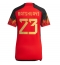 Strój piłkarski Belgia Michy Batshuayi #23 Koszulka Podstawowej damskie MŚ 2022 Krótki Rękaw