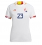 Strój piłkarski Belgia Michy Batshuayi #23 Koszulka Wyjazdowej damskie MŚ 2022 Krótki Rękaw