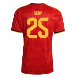 Strój piłkarski Belgia Nathan Ngoy #25 Koszulka Podstawowej MŚ 2026 Krótki Rękaw