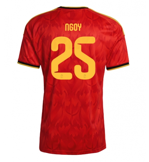 Strój piłkarski Belgia Nathan Ngoy #25 Koszulka Podstawowej MŚ 2026 Krótki Rękaw Strój piłkarski Belgia Nathan Ngoy #25 Koszulka Podstawowej MŚ 2026 Krótki Rękaw