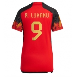 Strój piłkarski Belgia Romelu Lukaku #9 Koszulka Podstawowej damskie MŚ 2022 Krótki Rękaw