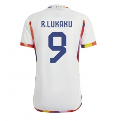 Strój piłkarski Belgia Romelu Lukaku #9 Koszulka Wyjazdowej MŚ 2022 Krótki Rękaw