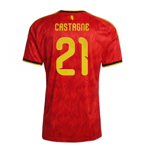Strój piłkarski Belgia Timothy Castagne #21 Koszulka Podstawowej MŚ 2026 Krótki Rękaw Strój piłkarski Belgia Timothy Castagne #21 Koszulka Podstawowej MŚ 2026 Krótki Rękaw