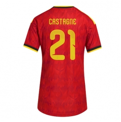Strój piłkarski Belgia Timothy Castagne #21 Koszulka Podstawowej damskie MŚ 2026 Krótki Rękaw