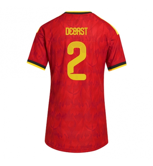 Strój piłkarski Belgia Zeno Debast #2 Koszulka Podstawowej damskie MŚ 2026 Krótki Rękaw Strój piłkarski Belgia Zeno Debast #2 Koszulka Podstawowej damskie MŚ 2026 Krótki Rękaw