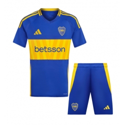 Strój piłkarski Boca Juniors Koszulka Podstawowej dziecięce 2024-25 Krótki Rękaw (+ Krótkie spodenki)