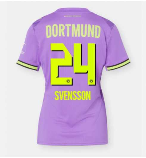 Strój piłkarski Borussia Dortmund Daniel Svensson #24 Koszulka Trzeciej damskie 2026-27 Krótki Rękaw Strój piłkarski Borussia Dortmund Daniel Svensson #24 Koszulka Trzeciej damskie 2026-27 Krótki Rękaw