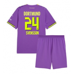 Strój piłkarski Borussia Dortmund Daniel Svensson #24 Koszulka Trzeciej dziecięce 2026-27 Krótki Rękaw (+ Krótkie spodenki)
