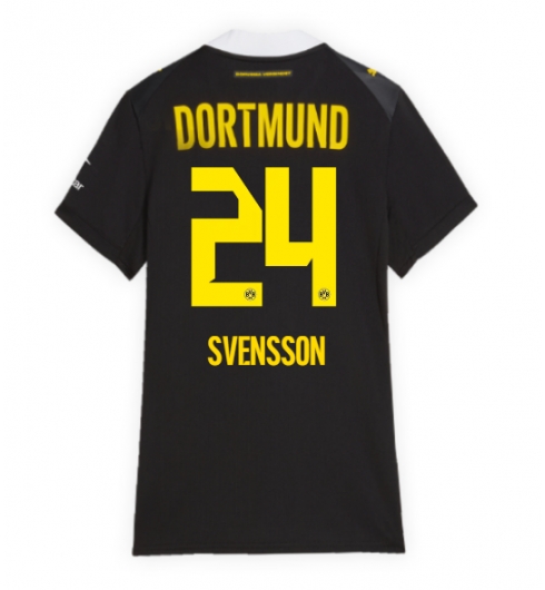 Strój piłkarski Borussia Dortmund Daniel Svensson #24 Koszulka Wyjazdowej damskie 2026-27 Krótki Rękaw Strój piłkarski Borussia Dortmund Daniel Svensson #24 Koszulka Wyjazdowej damskie 2026-27 Krótki Rękaw