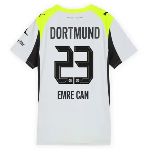 Strój piłkarski Borussia Dortmund Emre Can #23 Koszulka Wyjazdowej damskie 2025-26 Krótki Rękaw Strój piłkarski Borussia Dortmund Emre Can #23 Koszulka Wyjazdowej damskie 2025-26 Krótki Rękaw