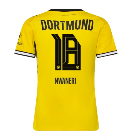 Strój piłkarski Borussia Dortmund Ethan Nwaneri #18 Koszulka Podstawowej damskie 2026-27 Krótki Rękaw Strój piłkarski Borussia Dortmund Ethan Nwaneri #18 Koszulka Podstawowej damskie 2026-27 Krótki Rękaw