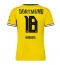 Strój piłkarski Borussia Dortmund Ethan Nwaneri #18 Koszulka Podstawowej damskie 2026-27 Krótki Rękaw Strój piłkarski Borussia Dortmund Ethan Nwaneri #18 Koszulka Podstawowej damskie 2026-27 Krótki Rękaw