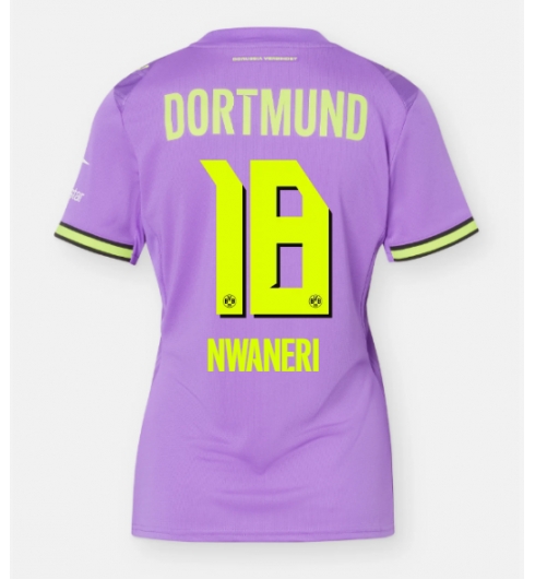 Strój piłkarski Borussia Dortmund Ethan Nwaneri #18 Koszulka Trzeciej damskie 2026-27 Krótki Rękaw Strój piłkarski Borussia Dortmund Ethan Nwaneri #18 Koszulka Trzeciej damskie 2026-27 Krótki Rękaw