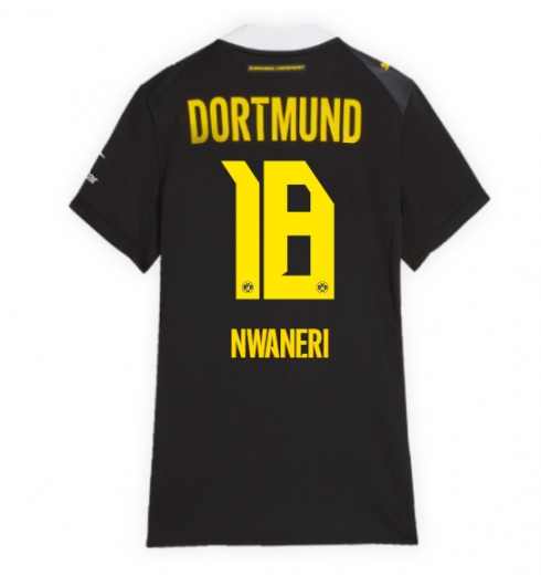 Strój piłkarski Borussia Dortmund Ethan Nwaneri #18 Koszulka Wyjazdowej damskie 2026-27 Krótki Rękaw Strój piłkarski Borussia Dortmund Ethan Nwaneri #18 Koszulka Wyjazdowej damskie 2026-27 Krótki Rękaw