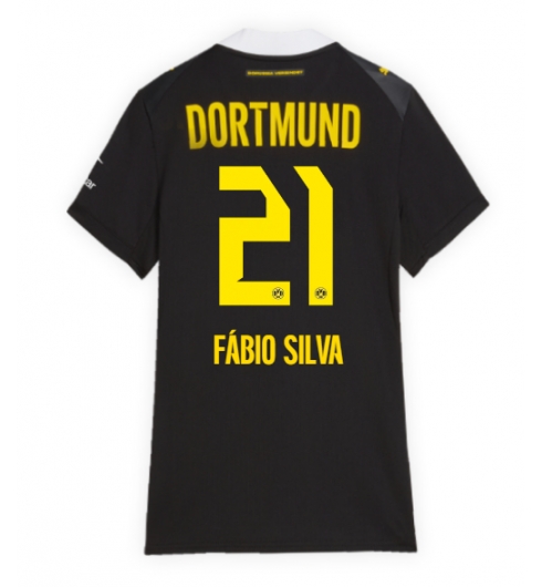 Strój piłkarski Borussia Dortmund Fabio Silva #21 Koszulka Wyjazdowej damskie 2026-27 Krótki Rękaw Strój piłkarski Borussia Dortmund Fabio Silva #21 Koszulka Wyjazdowej damskie 2026-27 Krótki Rękaw