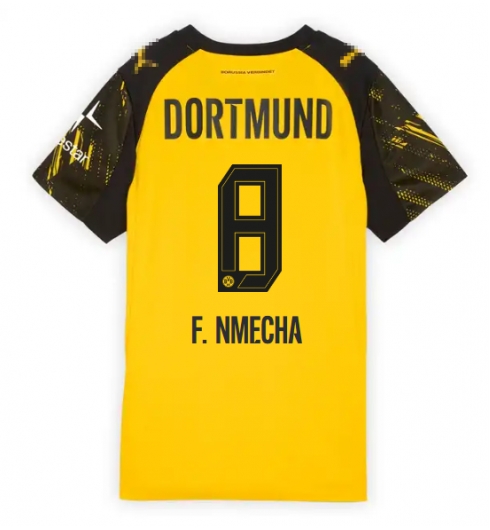 Strój piłkarski Borussia Dortmund Felix Nmecha #8 Koszulka Podstawowej damskie 2025-26 Krótki Rękaw Strój piłkarski Borussia Dortmund Felix Nmecha #8 Koszulka Podstawowej damskie 2025-26 Krótki Rękaw