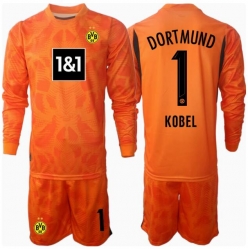 Strój piłkarski Borussia Dortmund Gregor Kobel #1 Bramkarskie Koszulka Trzeciej dziecięce 2024-25 Długi Rękaw (+ Krótkie spodenki)