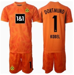 Strój piłkarski Borussia Dortmund Gregor Kobel #1 Bramkarskie Koszulka Trzeciej dziecięce 2024-25 Krótki Rękaw (+ Krótkie spodenki)