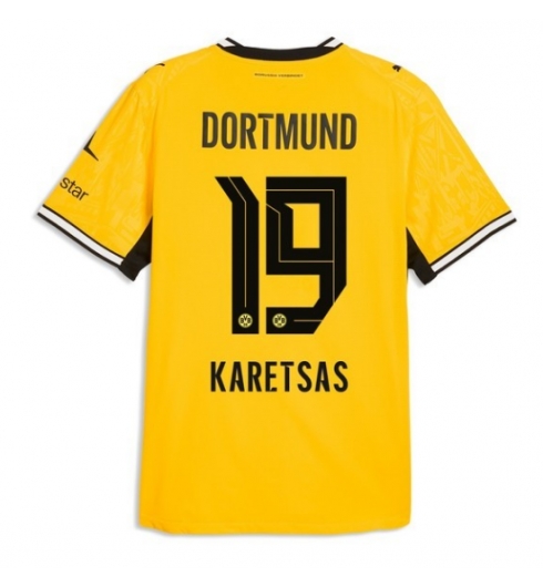 Strój piłkarski Borussia Dortmund Konstantinos Karetsas #19 Koszulka Podstawowej 2026-27 Krótki Rękaw Strój piłkarski Borussia Dortmund Konstantinos Karetsas #19 Koszulka Podstawowej 2026-27 Krótki Rękaw