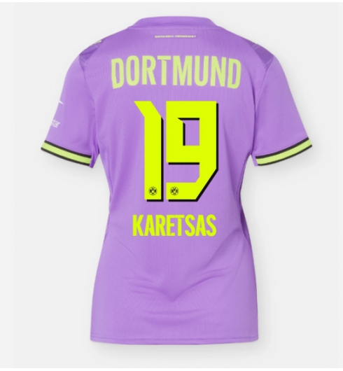 Strój piłkarski Borussia Dortmund Konstantinos Karetsas #19 Koszulka Trzeciej damskie 2026-27 Krótki Rękaw Strój piłkarski Borussia Dortmund Konstantinos Karetsas #19 Koszulka Trzeciej damskie 2026-27 Krótki Rękaw