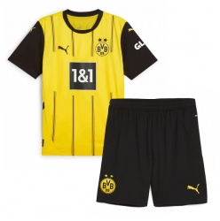 Strój piłkarski Borussia Dortmund Koszulka Podstawowej dziecięce 2024-25 Krótki Rękaw (+ Krótkie spodenki)