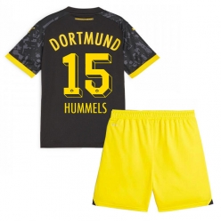 Strój piłkarski Borussia Dortmund Mats Hummels #15 Koszulka Wyjazdowej dziecięce 2023-24 Krótki Rękaw (+ Krótkie spodenki)
