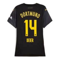 Strój piłkarski Borussia Dortmund Maximilian Beier #14 Koszulka Wyjazdowej damskie 2024-25 Krótki Rękaw