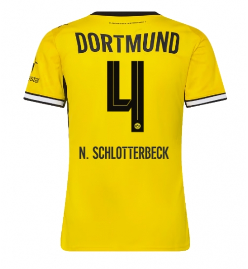 Strój piłkarski Borussia Dortmund Nico Schlotterbeck #4 Koszulka Podstawowej damskie 2026-27 Krótki Rękaw Strój piłkarski Borussia Dortmund Nico Schlotterbeck #4 Koszulka Podstawowej damskie 2026-27 Krótki Rękaw