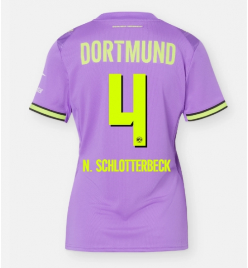 Strój piłkarski Borussia Dortmund Nico Schlotterbeck #4 Koszulka Trzeciej damskie 2026-27 Krótki Rękaw Strój piłkarski Borussia Dortmund Nico Schlotterbeck #4 Koszulka Trzeciej damskie 2026-27 Krótki Rękaw