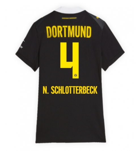 Strój piłkarski Borussia Dortmund Nico Schlotterbeck #4 Koszulka Wyjazdowej damskie 2026-27 Krótki Rękaw Strój piłkarski Borussia Dortmund Nico Schlotterbeck #4 Koszulka Wyjazdowej damskie 2026-27 Krótki Rękaw