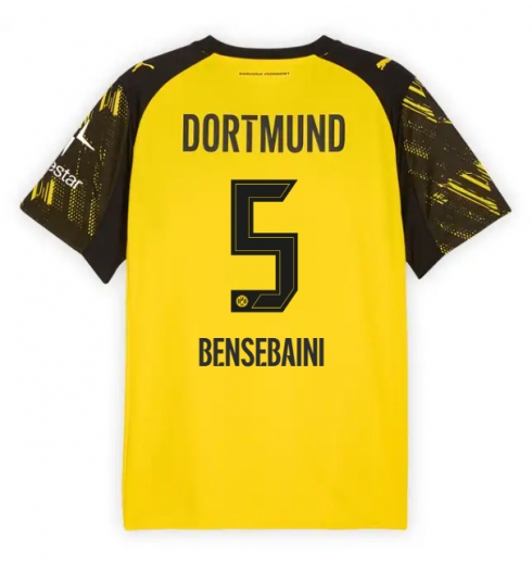 Strój piłkarski Borussia Dortmund Ramy Bensebaini #5 Koszulka Podstawowej 2025-26 Krótki Rękaw Strój piłkarski Borussia Dortmund Ramy Bensebaini #5 Koszulka Podstawowej 2025-26 Krótki Rękaw