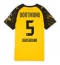 Strój piłkarski Borussia Dortmund Ramy Bensebaini #5 Koszulka Podstawowej damskie 2025-26 Krótki Rękaw Strój piłkarski Borussia Dortmund Ramy Bensebaini #5 Koszulka Podstawowej damskie 2025-26 Krótki Rękaw