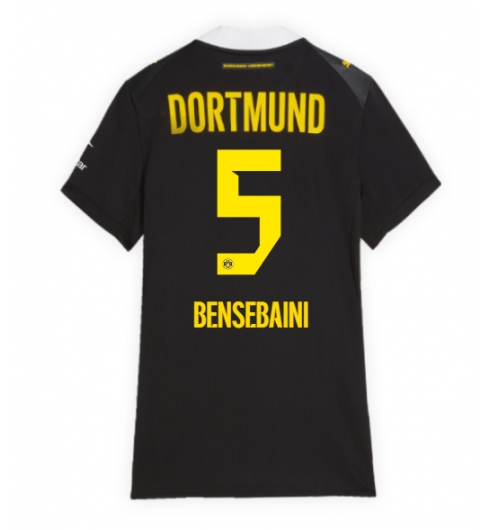 Strój piłkarski Borussia Dortmund Ramy Bensebaini #5 Koszulka Wyjazdowej damskie 2026-27 Krótki Rękaw Strój piłkarski Borussia Dortmund Ramy Bensebaini #5 Koszulka Wyjazdowej damskie 2026-27 Krótki Rękaw