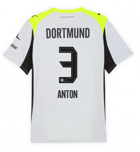 Strój piłkarski Borussia Dortmund Waldemar Anton #3 Koszulka Wyjazdowej 2025-26 Krótki Rękaw Strój piłkarski Borussia Dortmund Waldemar Anton #3 Koszulka Wyjazdowej 2025-26 Krótki Rękaw