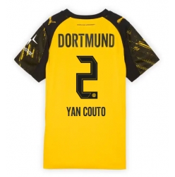 Strój piłkarski Borussia Dortmund Yan Couto #2 Koszulka Podstawowej damskie 2025-26 Krótki Rękaw