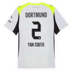 Strój piłkarski Borussia Dortmund Yan Couto #2 Koszulka Wyjazdowej 2025-26 Krótki Rękaw