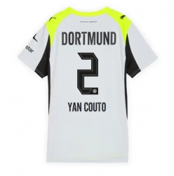 Strój piłkarski Borussia Dortmund Yan Couto #2 Koszulka Wyjazdowej damskie 2025-26 Krótki Rękaw