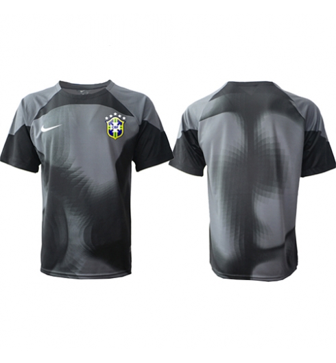 Strój piłkarski Brazylia Bramkarskie Koszulka Podstawowej MŚ 2022 Krótki Rękaw
